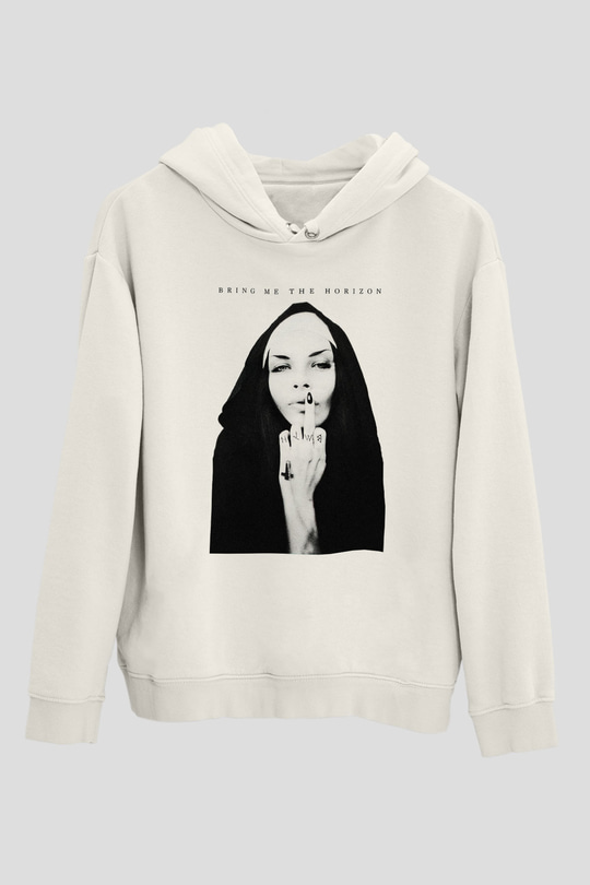 Bring Me the Horizon Beyaz Unisex Kapşonlu Sweatshirt