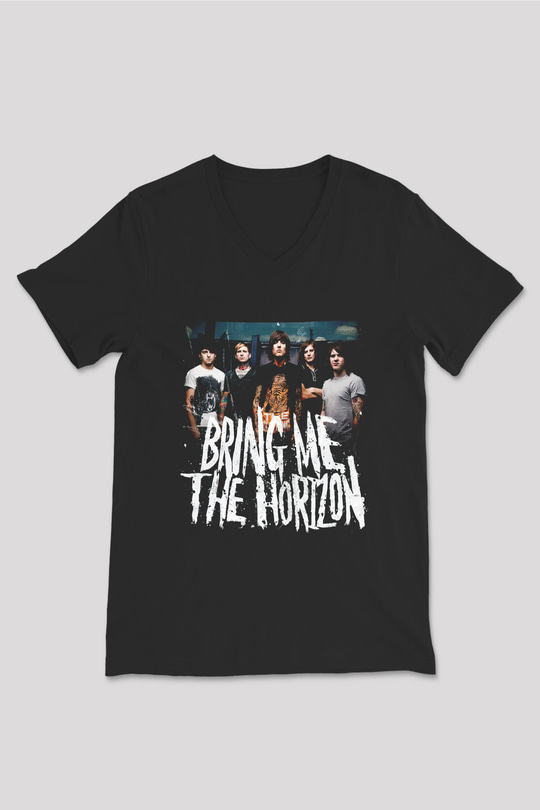 Bring Me the Horizon Siyah Unisex V Yaka Tişört T-Shirt