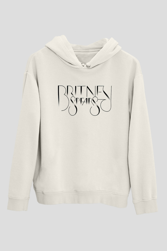 Britney Spears Beyaz Unisex Kapşonlu Sweatshirt