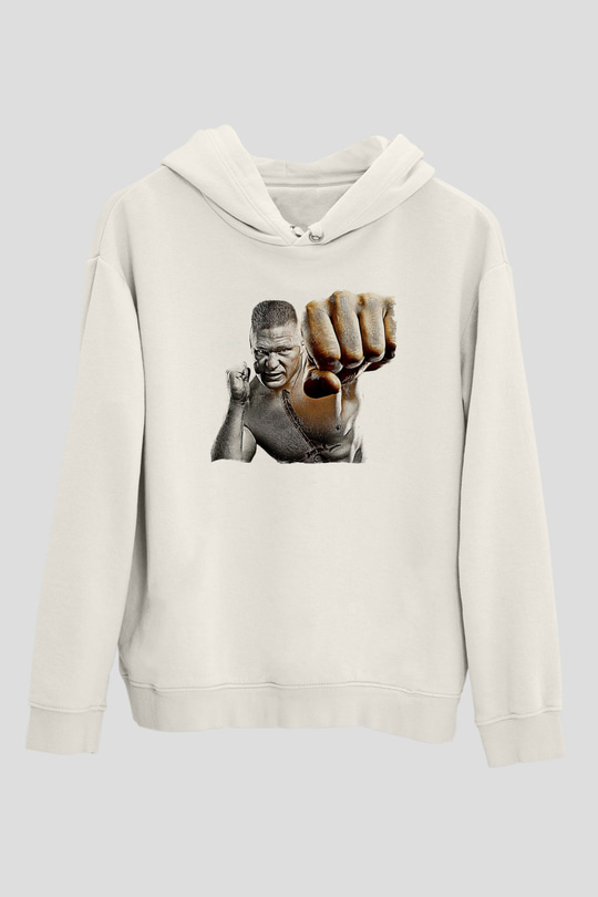 Brock Lesnar Baskılı Beyaz Unisex Hoodie