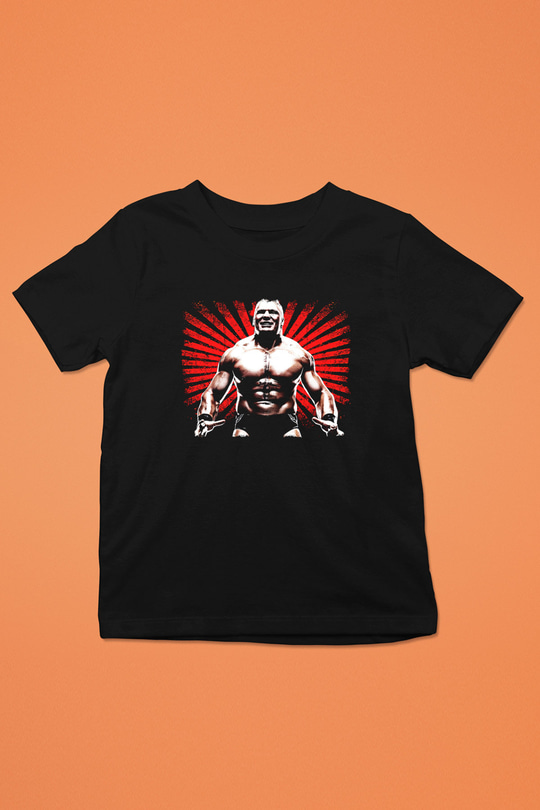Brock Lesnar Baskılı Unisex Siyah Çocuk Tişört - Tshirt