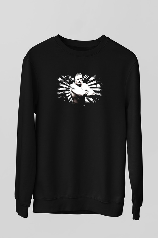 Brock Lesnar Baskılı Unisex Siyah Sweatshirt
