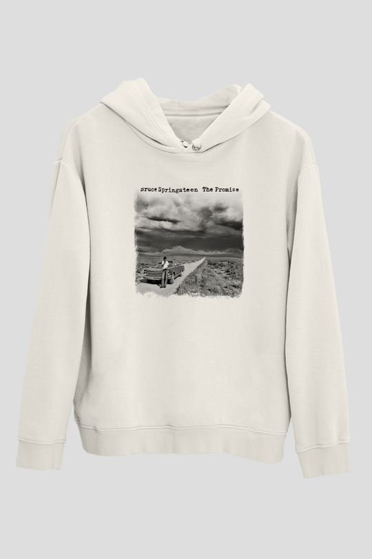 Bruce Springsteen Baskılı Unisex Beyaz Hoodie