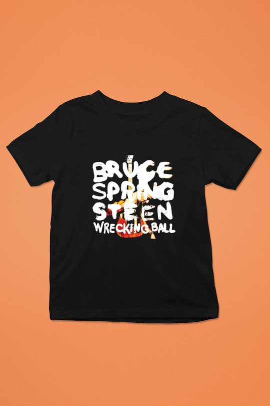 Bruce Springsteen Baskılı Unisex Siyah Çocuk Tişört