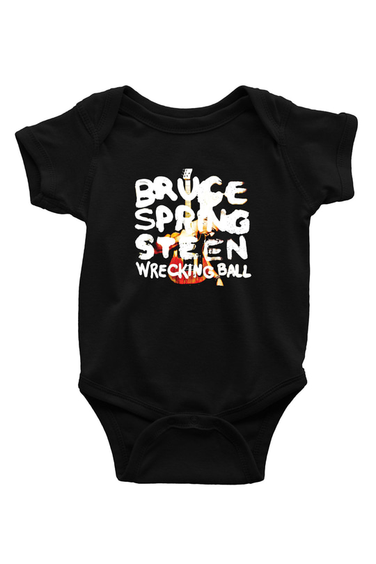 Bruce Springsteen Baskılı Unisex Siyah Bebek Body - Zıbın