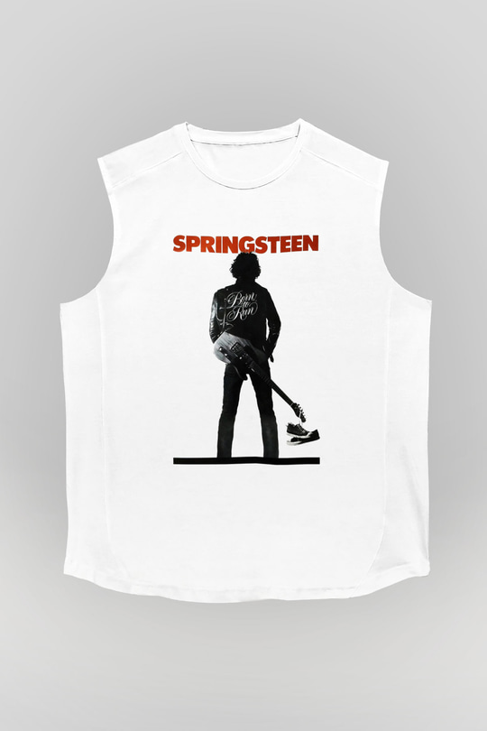 Bruce Springsteen Beyaz Unisex Kolsuz Tişört