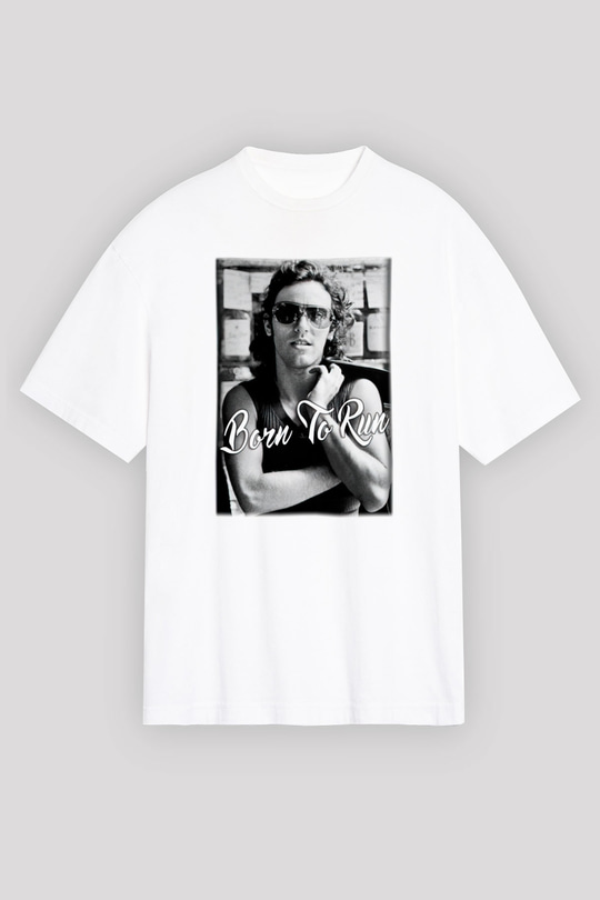 Bruce Springsteen Beyaz Unisex Oversize Tişört T-Shirt