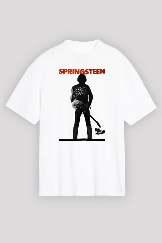 Bruce Springsteen Beyaz Unisex Tişört T-Shirt - TişörtFabrikası