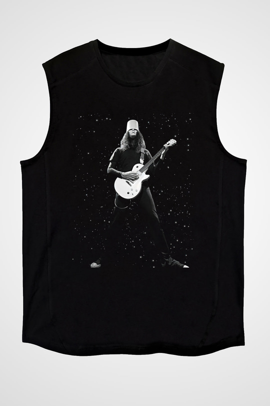 Buckethead Baskılı Unisex Siyah Kolsuz Tişört - Tshirt