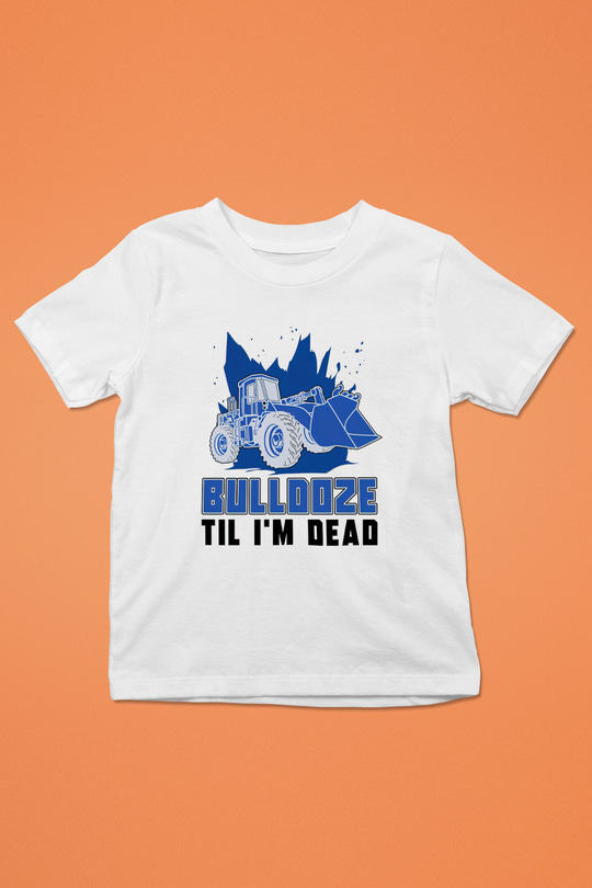 Buldozer operatörü Beyaz Unisex Çocuk Tişört