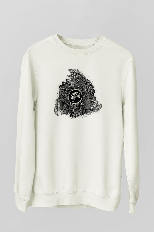 Bury Tomorrow Baskılı Beyaz Unisex Sweatshirt