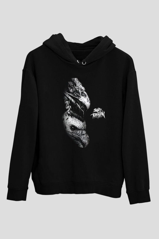 Bury Tomorrow Baskılı Unisex Siyah Kapüşonlu Sweatshirt