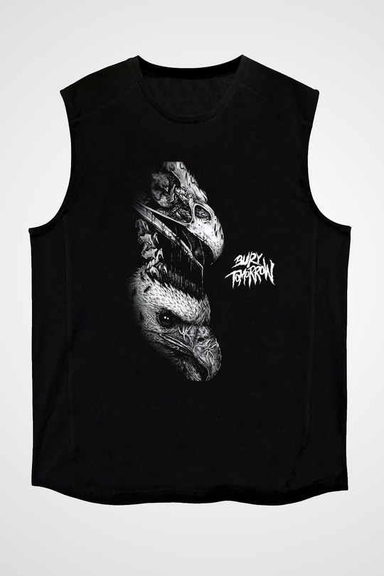 Bury Tomorrow Baskılı Unisex Siyah Kolsuz Tişört - Tshirt
