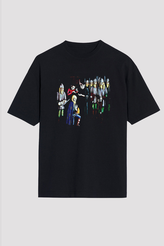 Burzum Baskılı Unisex Siyah Oversize Tişört