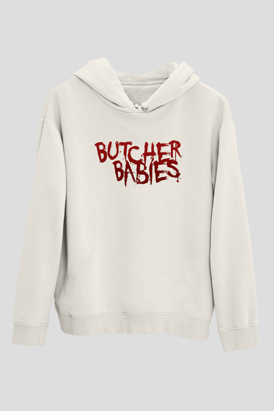 Butcher Babies Beyaz Unisex Kapüşonlu Sweatshirt