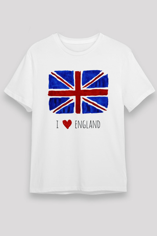 Büyük Britanya Beyaz Unisex Tişört T-Shirt - TişörtFabrikası
