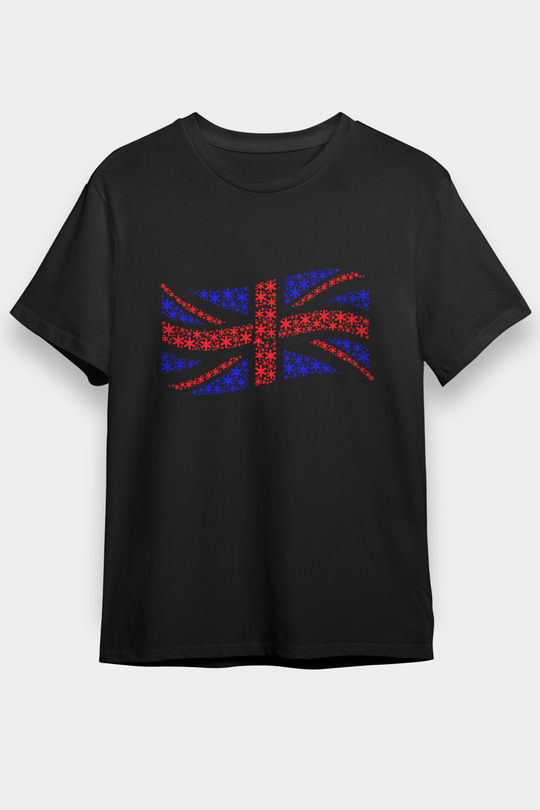 Büyük Britanya Siyah Unisex Tişört T-Shirt - TişörtFabrikası