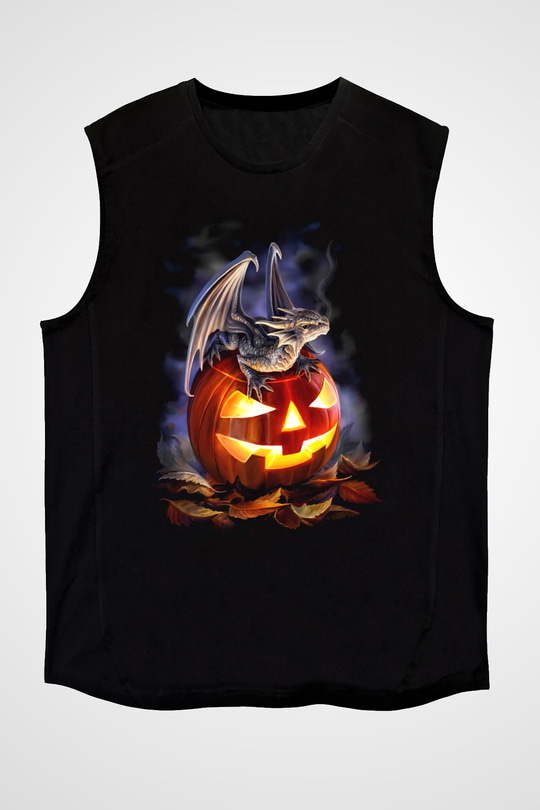 Cadılar Bayramı-Halloween Siyah Unisex Kolsuz Tişört