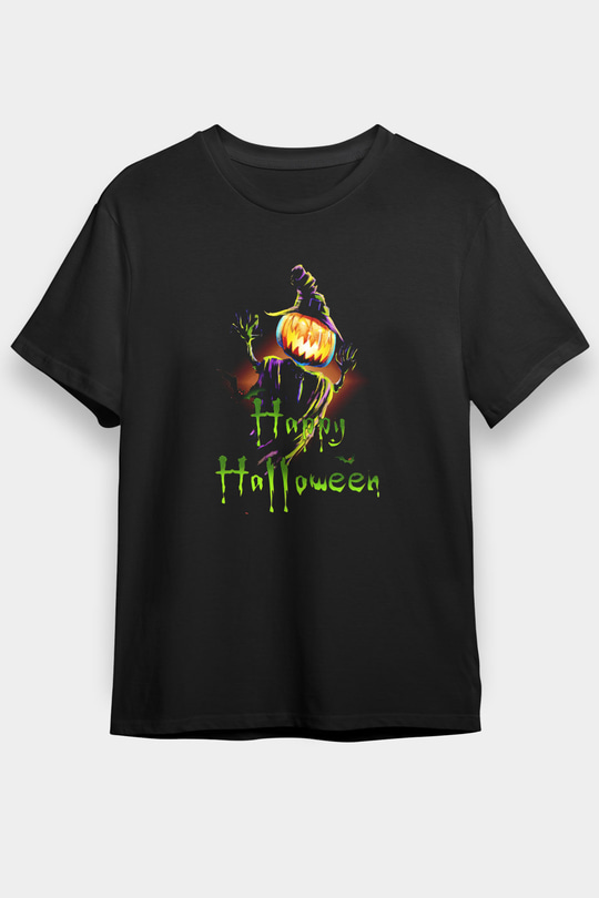Cadılar Bayramı-Halloween Siyah Unisex Tişört T-Shirt - TişörtFabrikası