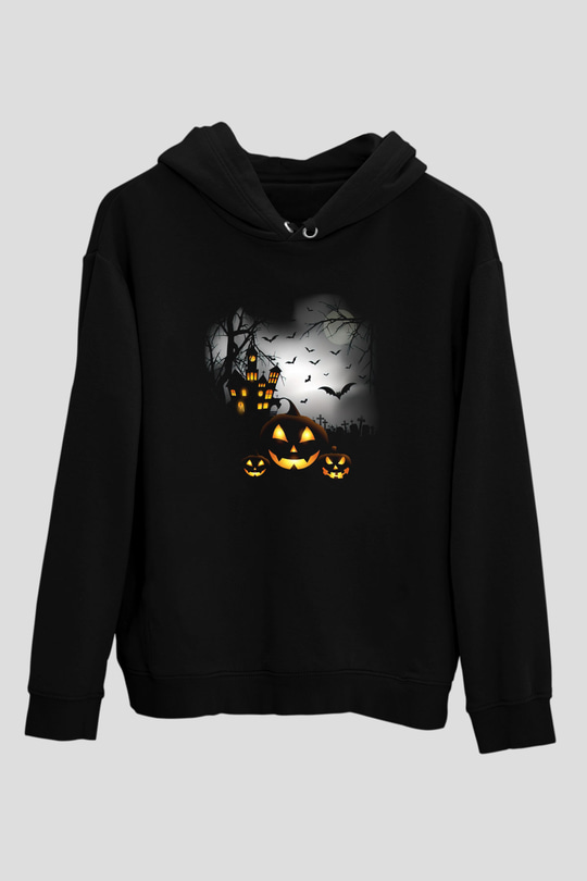 Cadılar Bayramı-Halloween Siyah Unisex Hoodie