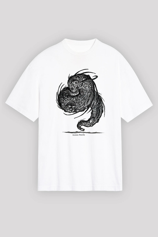 Call Of Ctulhu Baskılı Beyaz Unisex Oversize Tişört - Tshirt