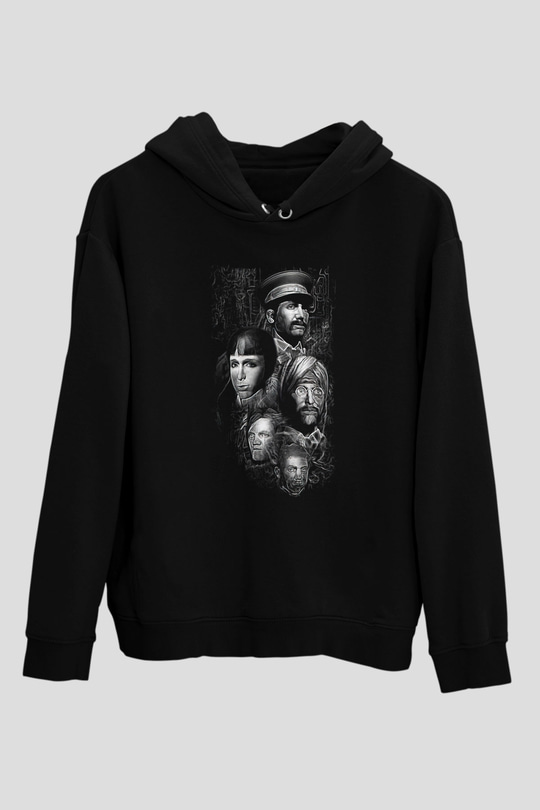 Call Of Ctulhu Baskılı Unisex Siyah Kapüşonlu Sweatshirt