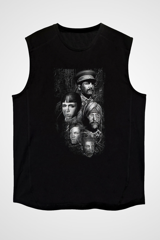 Call Of Ctulhu Baskılı Unisex Siyah Kolsuz Tişört - Tshirt