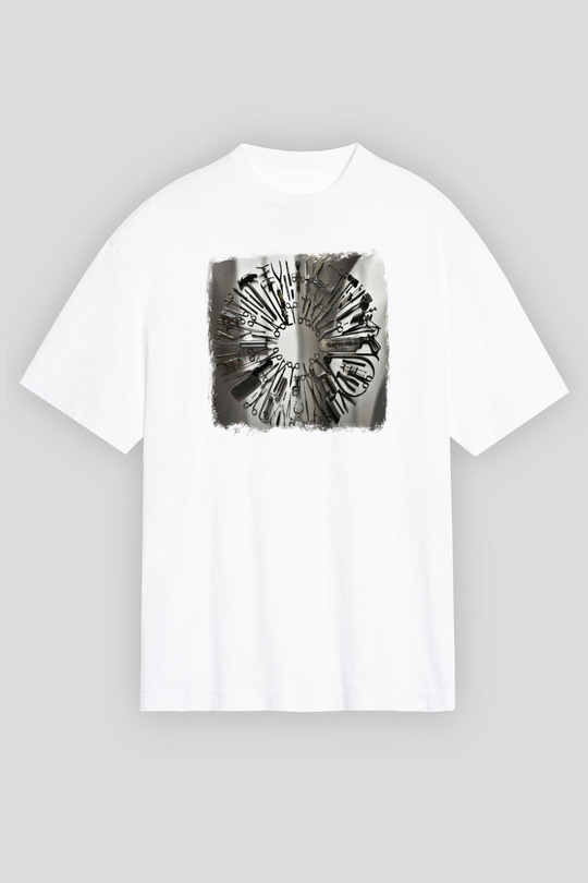 Carcass Baskılı Unisex Beyaz Oversize Tişört