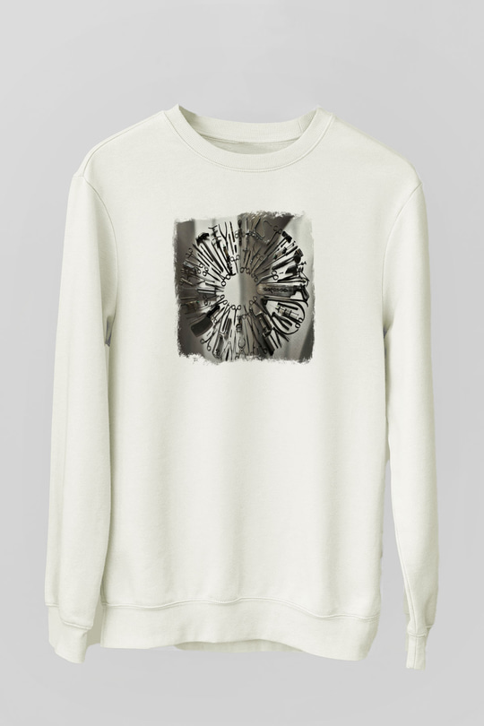 Carcass Baskılı Unisex Beyaz Sweatshirt