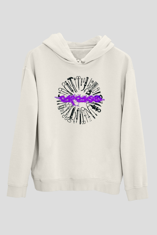 Carcass Beyaz Unisex Kapşonlu Sweatshirt