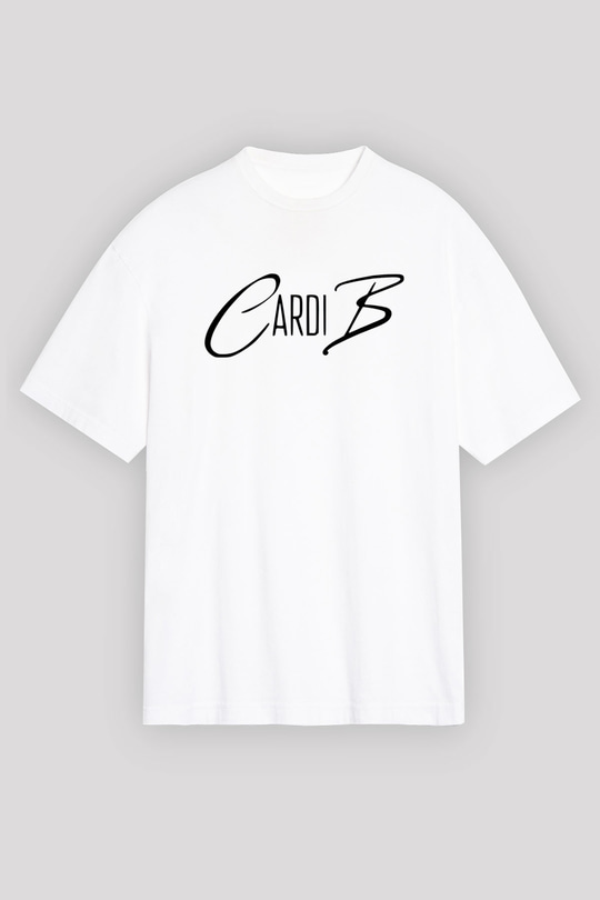 Cardi B Beyaz Unisex Oversize Tişört T-Shirt