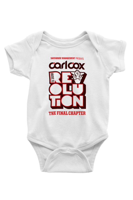 Carl Cox Baskılı Beyaz Unisex Bebek Body - Zıbın
