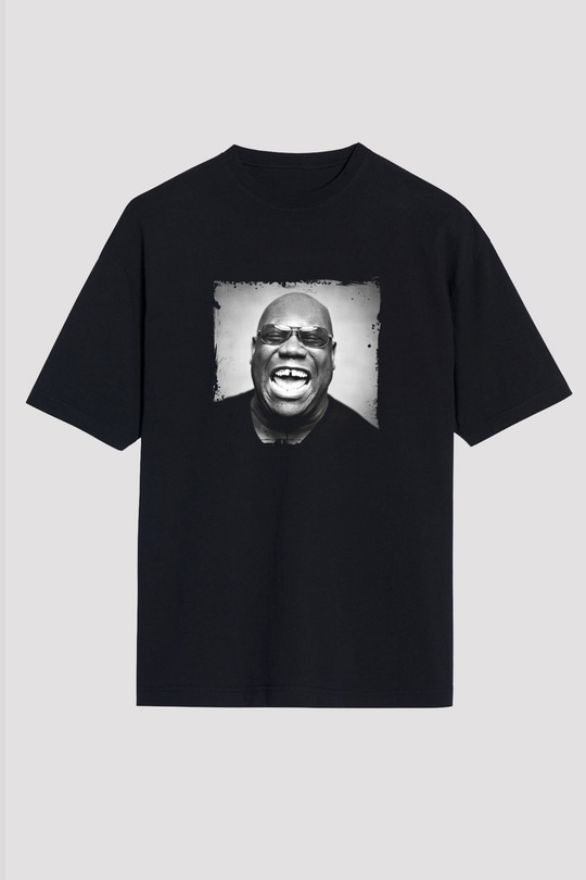 Carl Cox Baskılı Unisex Oversize Siyah Tişört