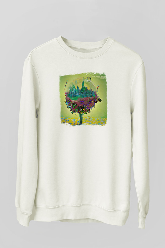 Carousel Kings Baskılı Unisex Beyaz Sweatshirt