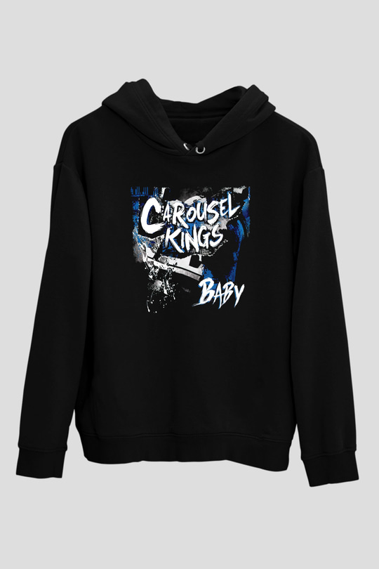 Carousel Kings Siyah Unisex Kapüşonlu Sweatshirt