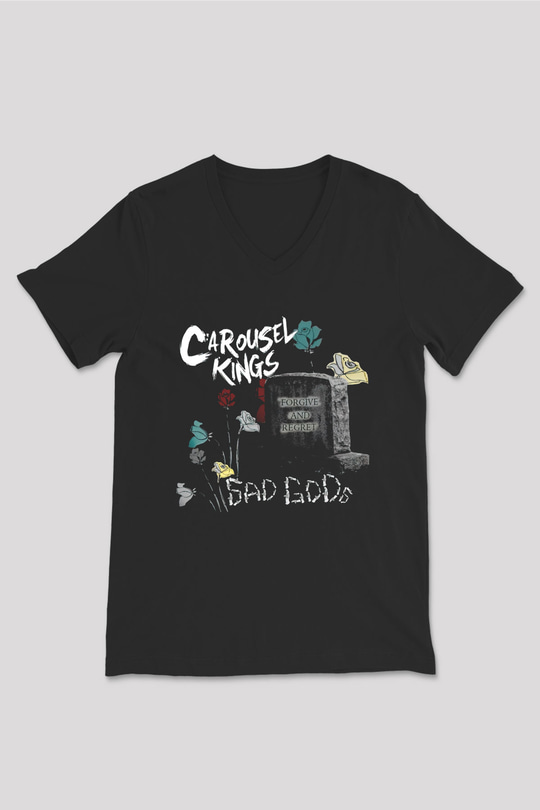 Carousel Kings Siyah Unisex V Yaka Tişört