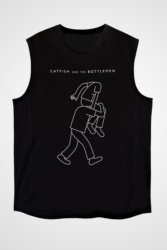 Catfish And The Bottlemen Baskılı Unisex Siyah Kolsuz Tişört