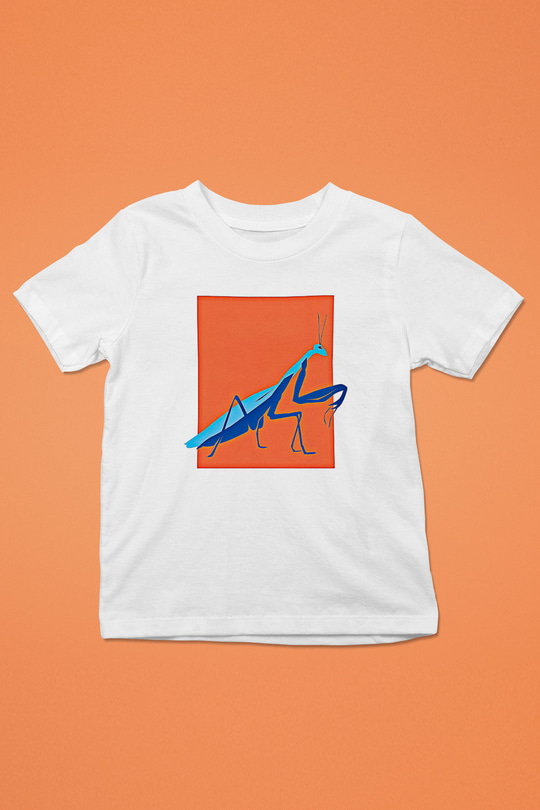Çekirge Baskılı Beyaz Unisex Beyaz Çocuk Tişört - Tshirt