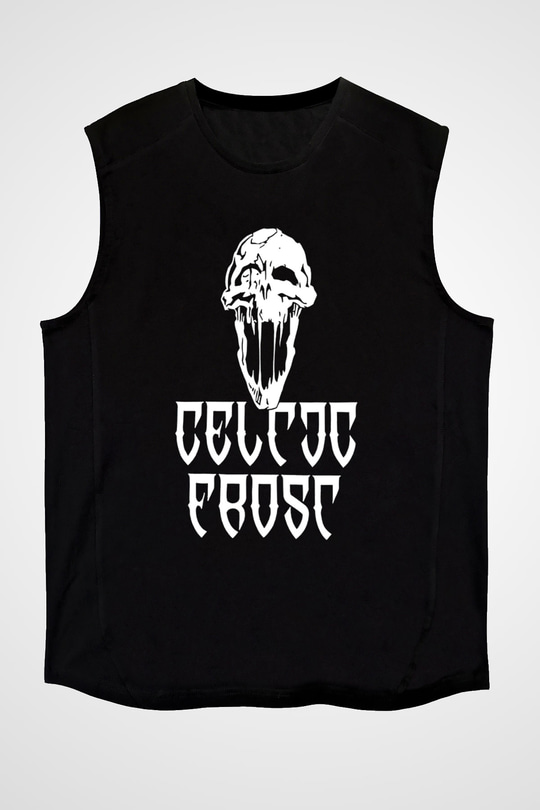 Celtic Frost Baskılı Unisex Siyah Kolsuz Tişört - Tshirt