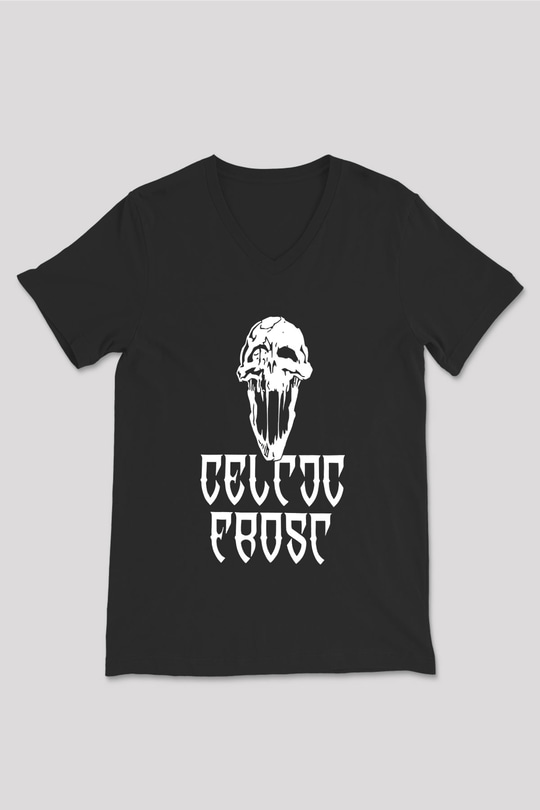 Celtic Frost Baskılı Unisex Siyah V Yaka Tişört - Tshirt