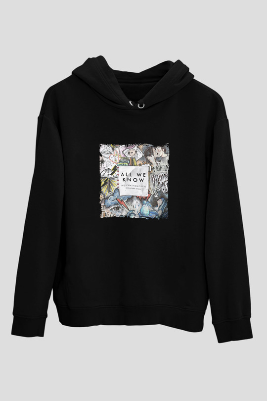 Chainsmokers Baskılı Unisex Siyah Hoodie