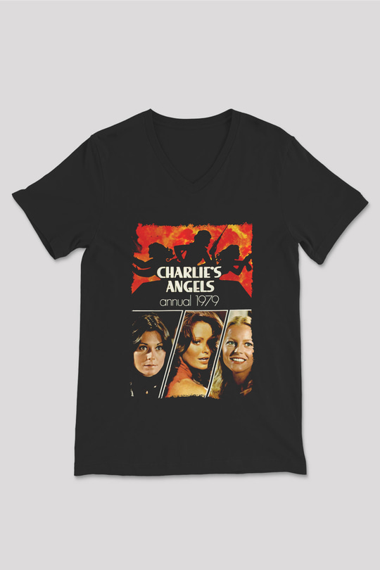 Charlie's Angels Siyah Unisex  V Yaka Tişört