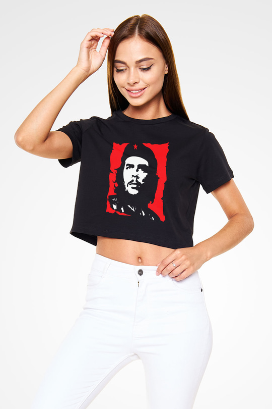 Che Guevara Siyah Crop Top Tişört
