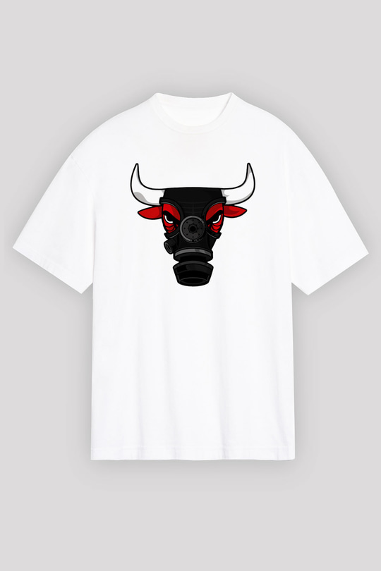 Chicago Bulls Beyaz Unisex Oversize Tişört T-Shirt