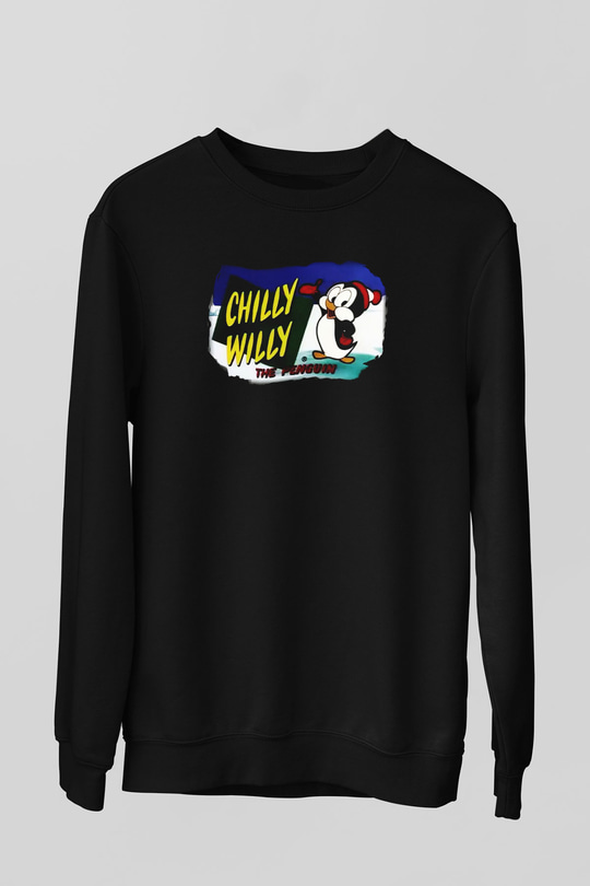 Chilly Willy Siyah Unisex Sweatshirt