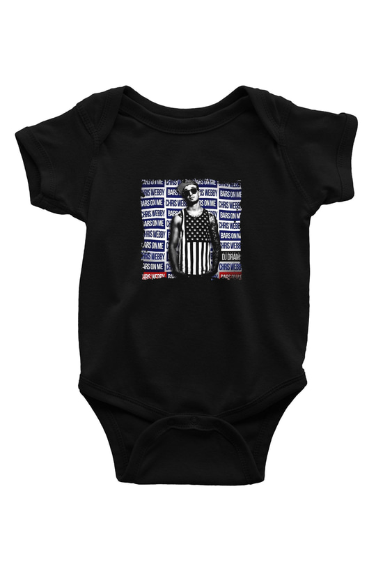 Chris Webby Baskılı Unisex Siyah Bebek Body - Zıbın