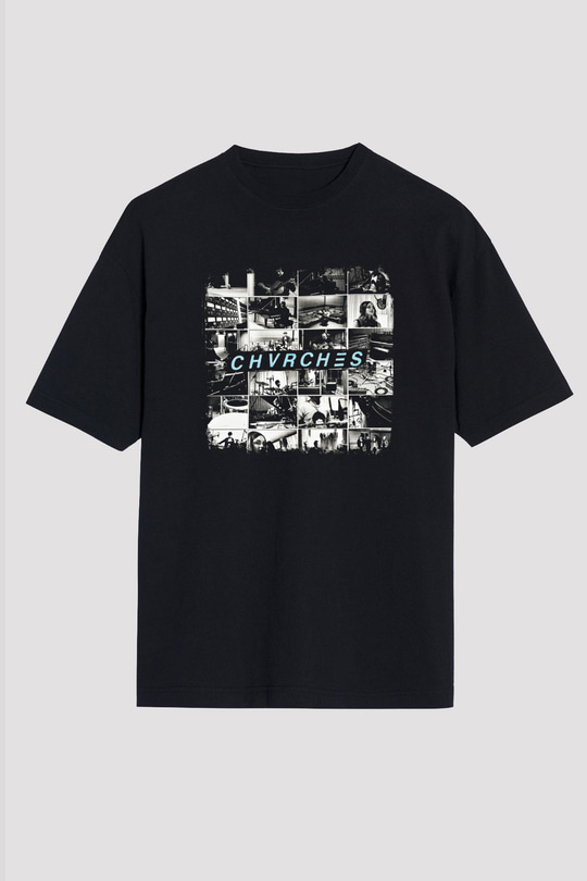 CHVRCHES Baskılı Unisex Siyah Oversize Tişört