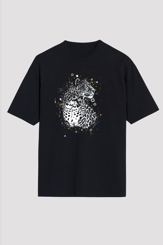 Çita Siyah Unisex Tişört T-Shirt - TişörtFabrikası