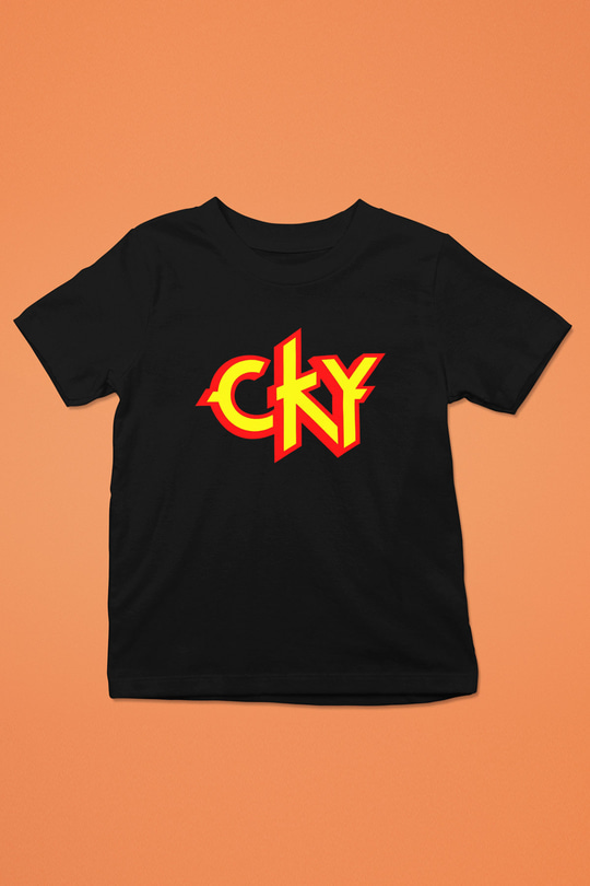 CKY Baskılı Siyah Unisex Çocuk Tişört