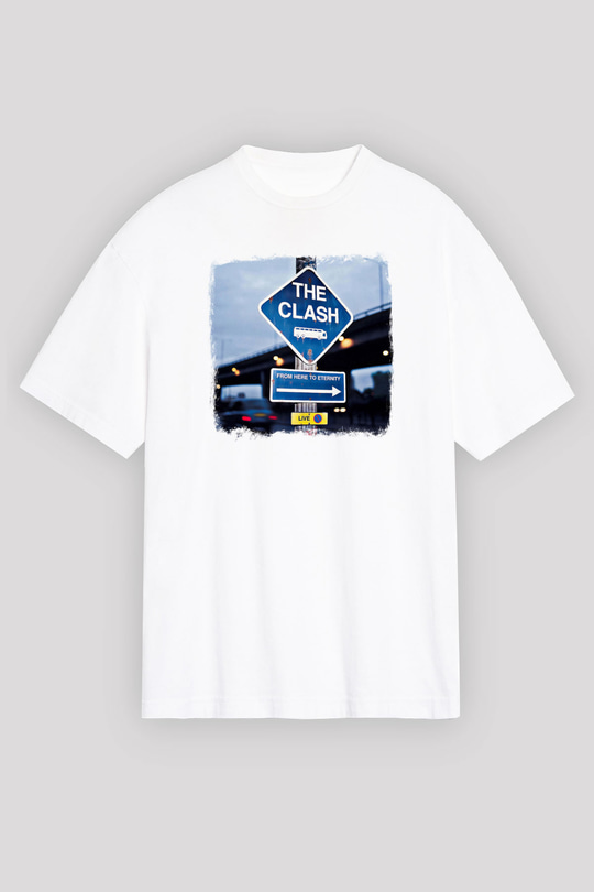 Clash (The) Baskılı Unisex Beyaz Oversize Tişört